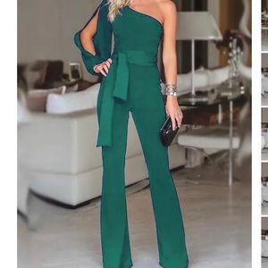 Emerald green jumpsuit - size small